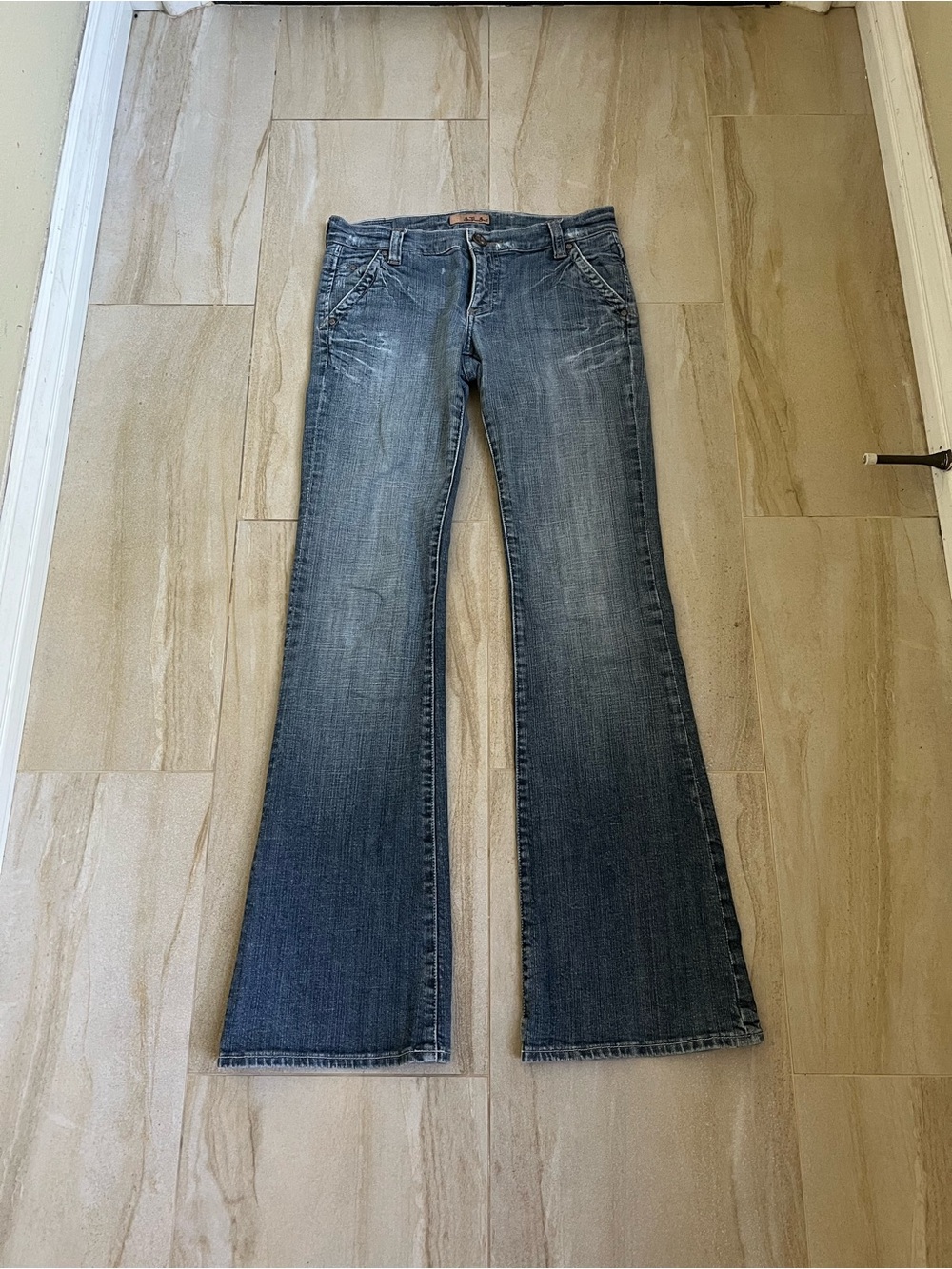 See Thru Soul Women's Faded Blue Flare Jeans